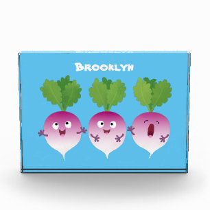 Bloque Para Fotos Trío de verduras de nabo lindo personalizado