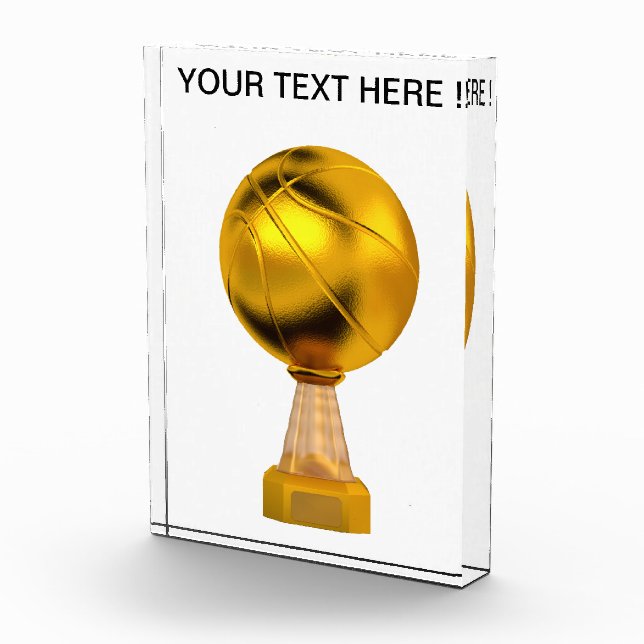 Bloque Para Fotos Trofeo de Oro de Baloncesto (Derecha)