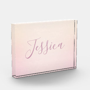 Bloque Para Fotos Tu nombre   Elegante Guión suave Ombre suave