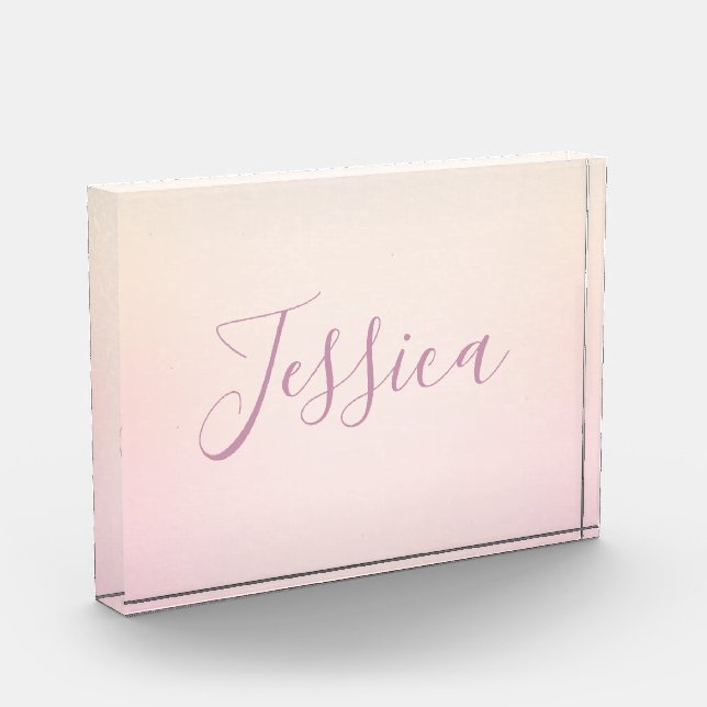 Bloque Para Fotos Tu nombre | Elegante Guión suave Ombre suave (Izquierda)