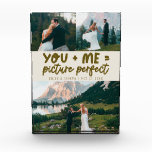 Bloque Para Fotos Tú y Yo Imagen Perfecta Recién Casados Crema<br><div class="desc">Recuerdo caprichoso y divertido de boda con 3 fotos de los recién casados con un texto tipográfico que dice "tú   yo = imagen perfecta". Crema.</div>