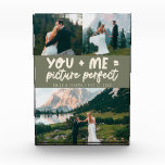 Bloque Para Fotos Tú y Yo Imagen Perfecta Recién Casados Verde Sage<br><div class="desc">Recuerdo de boda caprichoso y divertido que incluye 3 fotos de los recién casados con un texto tipográfico que dice "tú   yo = imagen perfecta". Verde sage.</div>