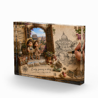 Bloque Para Fotos Turistas de arte de la pequeña Roma