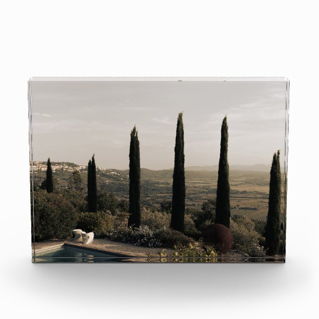 Bloque Para Fotos Tuscan landscape hidden behind cypresses (2024) (Anverso)