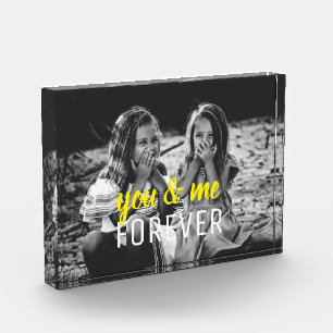 Bloque Para Fotos Typografía amarilla mejores amigos monocromo