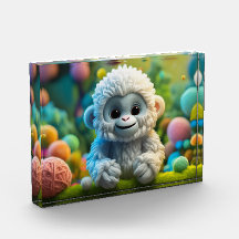 Un lindo bebé Yeti hecho de hilo