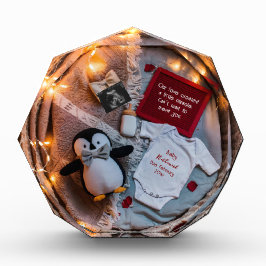 Bloque Para Fotos Un pequeño pingüino ama la invitación del embarazo