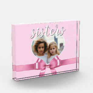 Bloque Para Fotos Una plantilla de corazón personalizada - hermanas