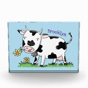 Bloque Para Fotos Vaca corta en ilustracion personalizado de campo v