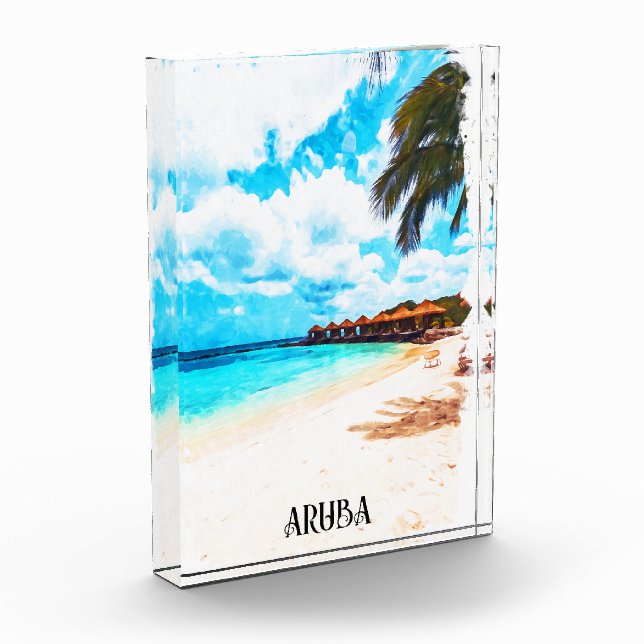 Bloque Para Fotos Vacaciones mínimas en la isla caribeña de Aruba (Izquierda)