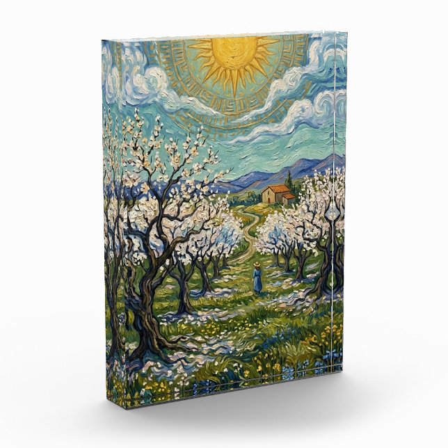 Bloque Para Fotos Van Gogh Style Almond Orchard Sunlit Spring  (Izquierda)