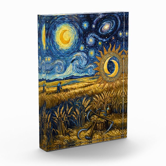 Bloque Para Fotos Van Gogh Style Starry Harvest Acrylic Fine Art  (Izquierda)