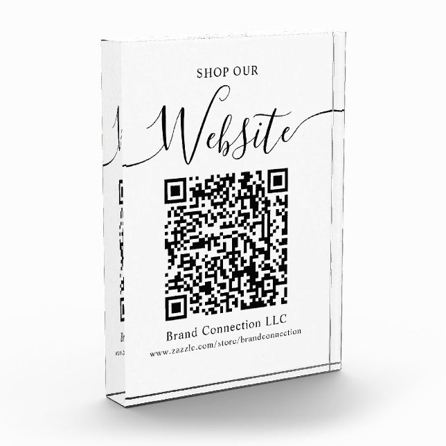 Bloque Para Fotos Ver nuestro sitio Web QR Code Business Company (Izquierda)