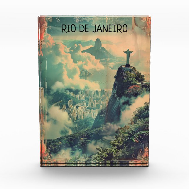 Bloque Para Fotos Viaje de Río de Janeiro Estatua Jesús (Anverso)