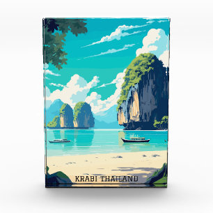Bloque Para Fotos Viaje del Paraíso de Playa de Tailandia en Krabi