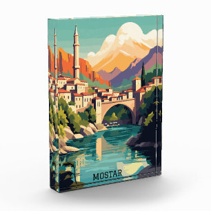 Bloque Para Fotos Viaje retro vintage de Mostar Bosnia Herzegovina