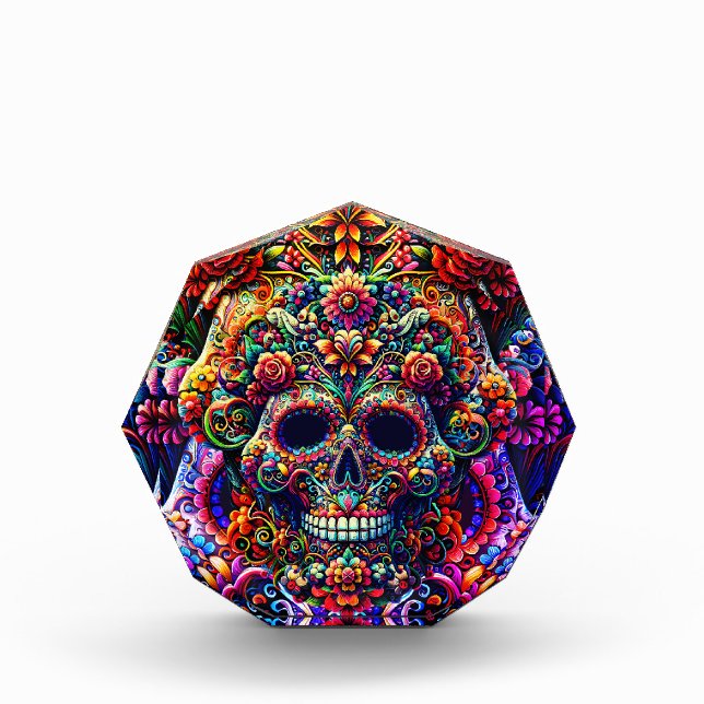 Bloque Para Fotos Vibrante Floral Super Sugar Skull (Anverso)
