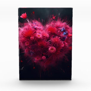 Bloque Para Fotos Vibrante ráfaga de corazón rosado