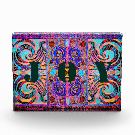 Bloque Para Fotos Vidrio Manchado Como Ornamento De Alegría