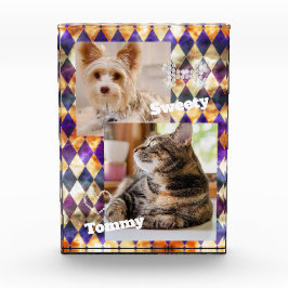 Bloque Para Fotos Vidrio manchado Misty Purple Gold