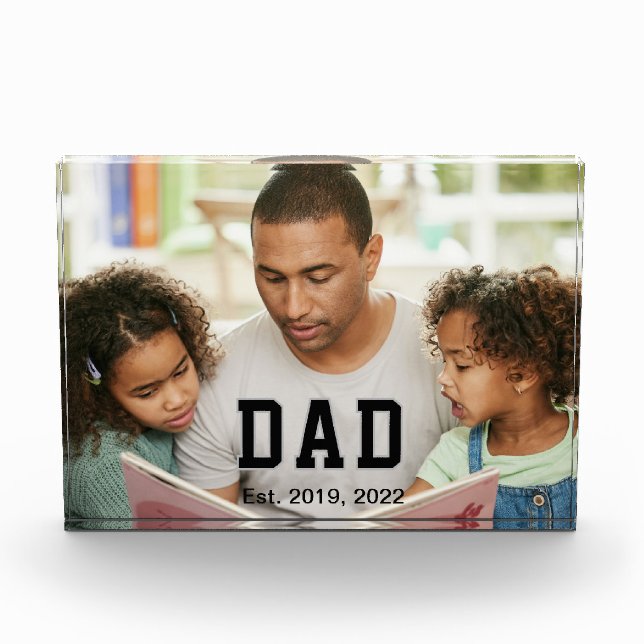 Bloque Para Fotos Vintage Dad Established Gift Photo (Anverso)