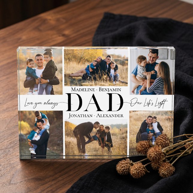 Bloque Para Fotos We Love You Dad Simple Father Collage Keepsake (We Love You Dad Simple Father Collage Keepsake Photo Block)