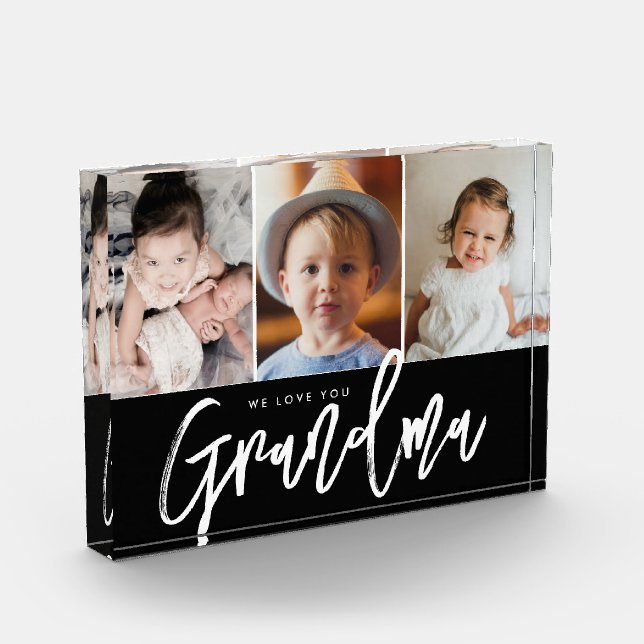 Bloque Para Fotos We love you Grandma Custom Grandchildren photos (Izquierda)