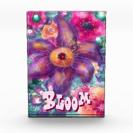 Bloque Para Fotos Whimsical Floral Abstract Art Teal Personalized