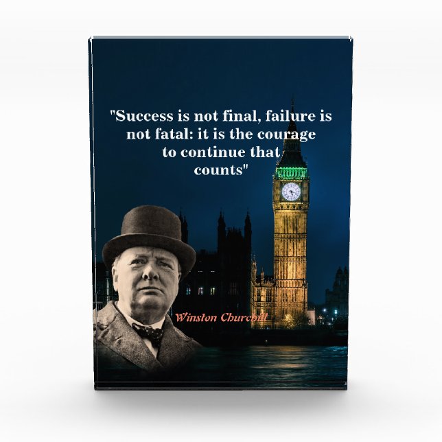 Bloque Para Fotos Winston Churchill Cita En Poster De Valor (Anverso)