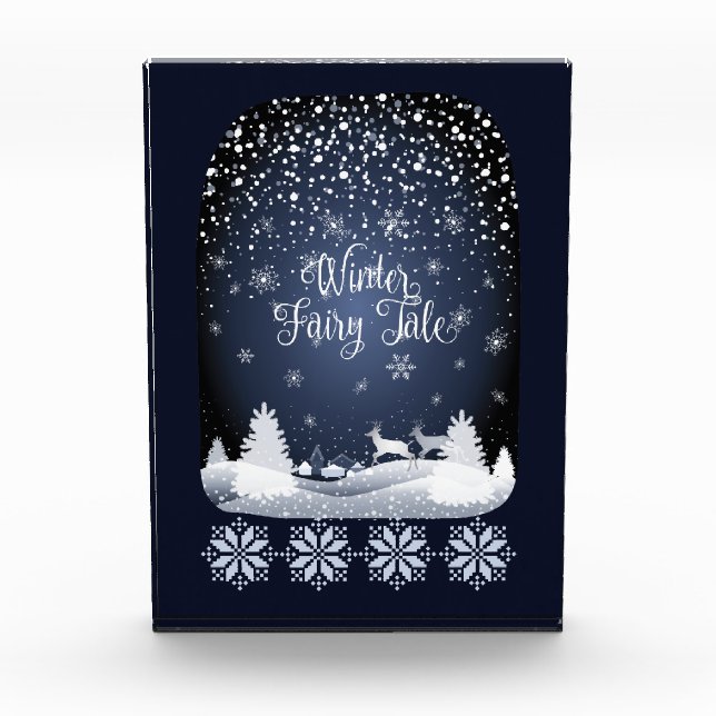 Bloque Para Fotos Winter Fairy Tale Night Fantasy Snowy Forest (Anverso)