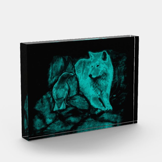 Bloque Para Fotos Wolf y Raven en la noche (Izquierda)