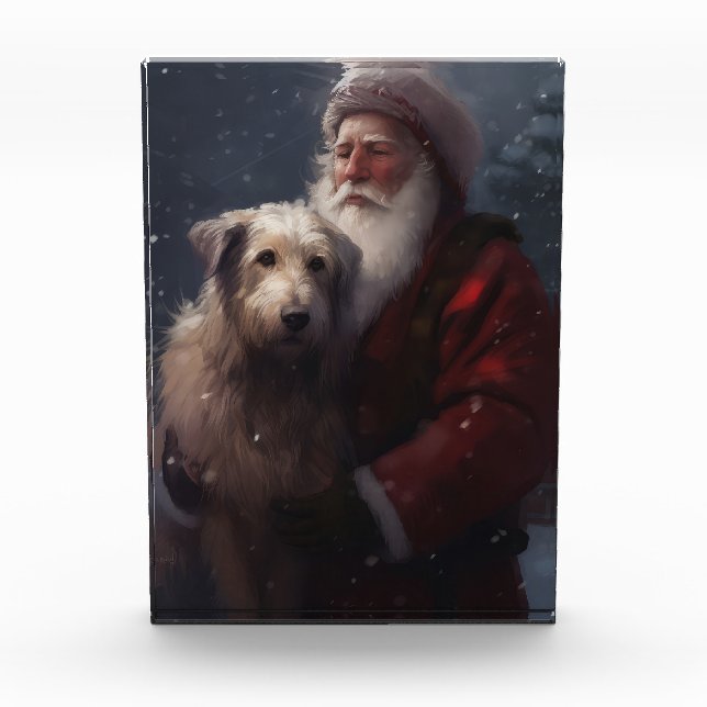 Bloque Para Fotos Wolfhound Con Navidades festivos de Santa Claus (Anverso)