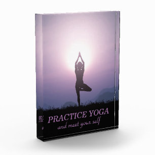 Bloque Para Fotos Yoga Black Purple Vriksasana Tree Pose