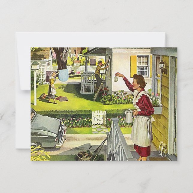 Bloque retro Invitación social a Fiesta (Anverso)