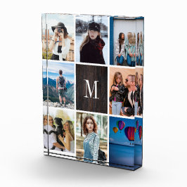 Bloque rústico de la foto del monograma del