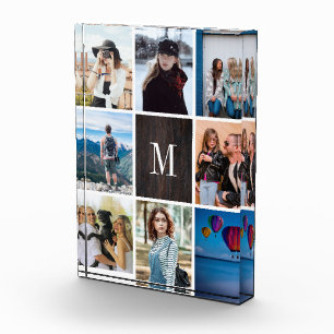 Bloque rústico de la foto del monograma del