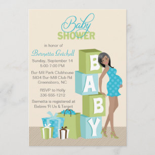 Bloquea la invitación de Baby Shower a un niño afr