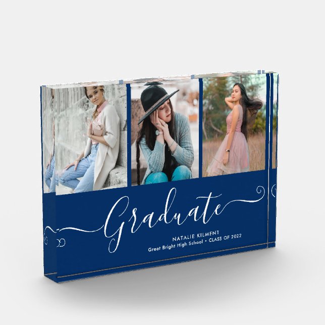 Bloqueo de fotos azul de la Marina de Graduación d (Izquierda)