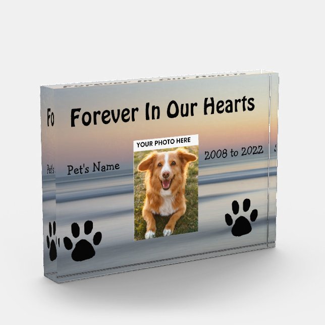 Bloqueo de fotos de Keepsake en memoria de mascota (Izquierda)