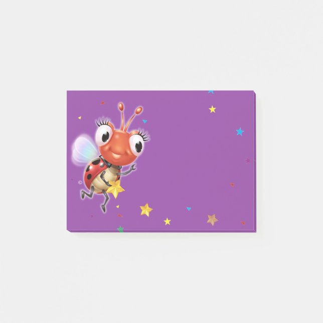 Bloqueo de notas Post-it de Lil Ladybug morado (Anverso)