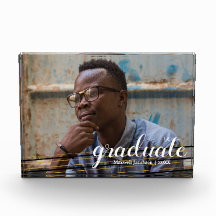 Bloqueo moderno de fotos de graduados en rayas de 