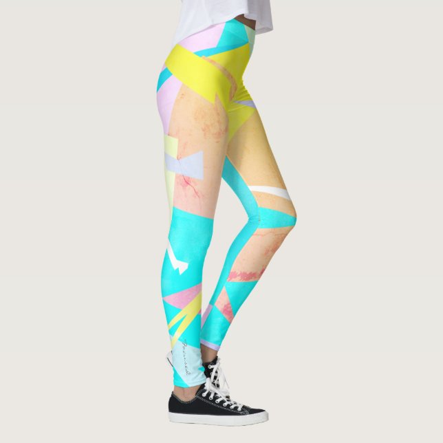 Bloques Coloridos Centrados Abstract Leggings (Derecha)