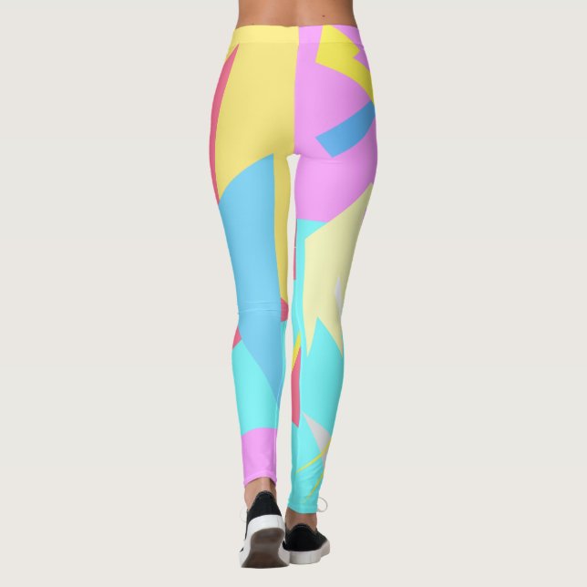 Bloques Coloridos Centrados Abstract Leggings (Reverso)