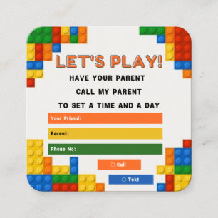 Bloques de construcción Niños Juegan Tarjetas de l