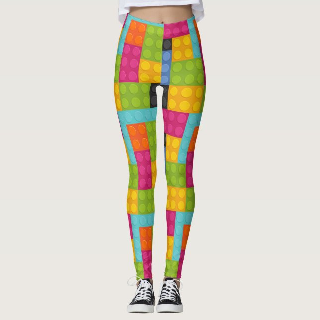 bloques de construcción rosados leggings (Anverso)