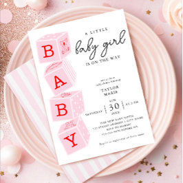 Bloques de juguete | Chica Baby Shower Invitación 