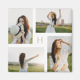 Bloques de Monograma Editables Imán de Foto de Col