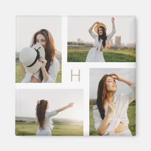 Bloques de monograma editables imán de foto de col