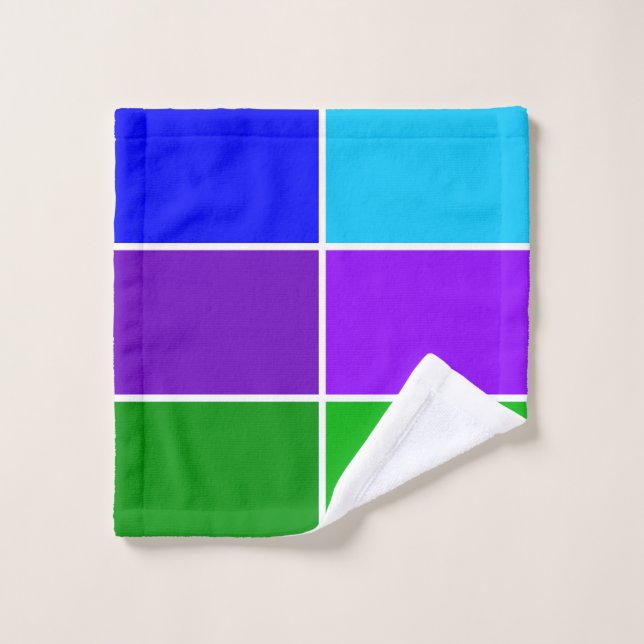 Bloques geométricos de color de pavo real (Toallita)