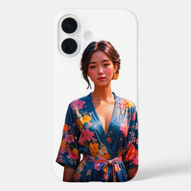 Blossom Beauty Kimono iPhone 16 Funda (Reverso )